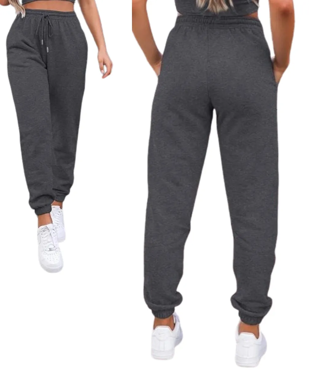 2 X Ladies Tracksuit Bottoms Womens Joggers Trousers Jogging Gym Pants Lounge Wear Fleece Sports Jog Pants S-XXL