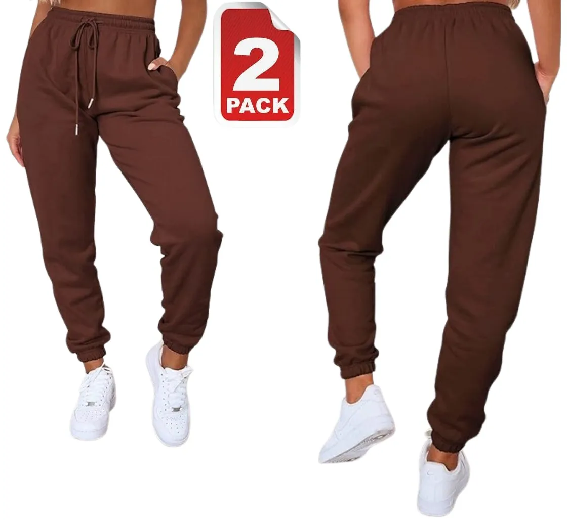 2 X Ladies Tracksuit Bottoms Womens Joggers Trousers Jogging Gym Pants Lounge Wear Fleece Sports Jog Pants S-XXL