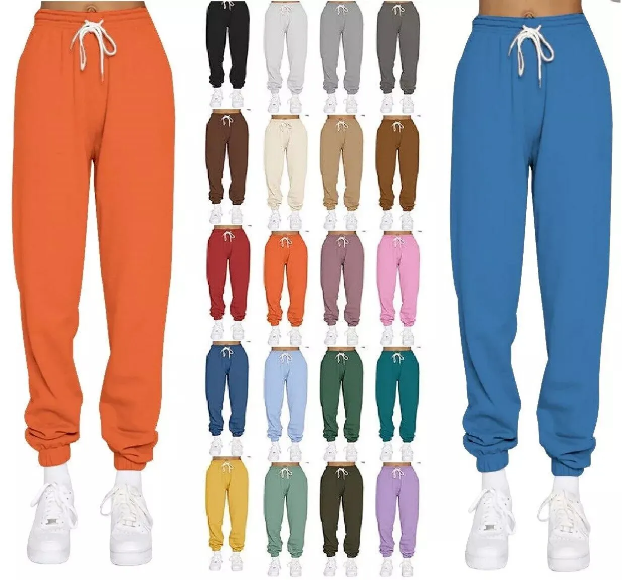 2 X Ladies Tracksuit Bottoms Womens Joggers Trousers Jogging Gym Pants Lounge Wear Fleece Sports Jog Pants S-XXL