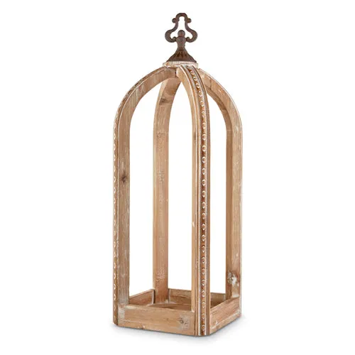 22" Wood and Iron Lantern