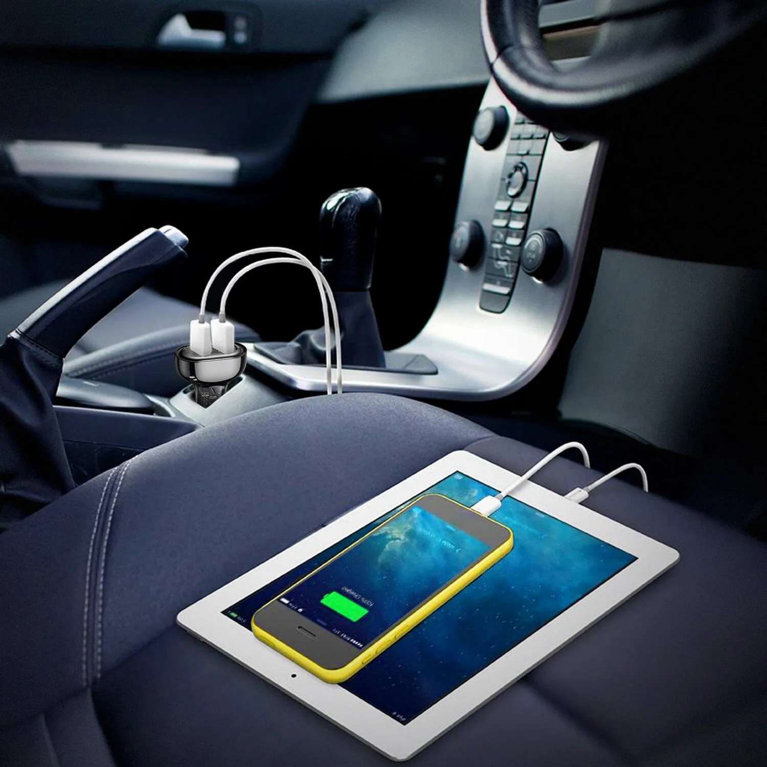 90W 3 Ports Fast Car Charger USB and Type C