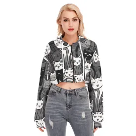 All-Over Print Women's Cropped Hoodie With Zipper Closure and 146