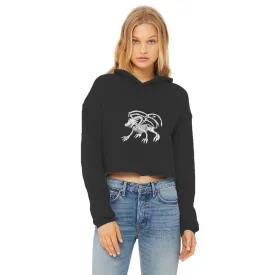 Argon Ladies Cropped Raw Edge Hoodie