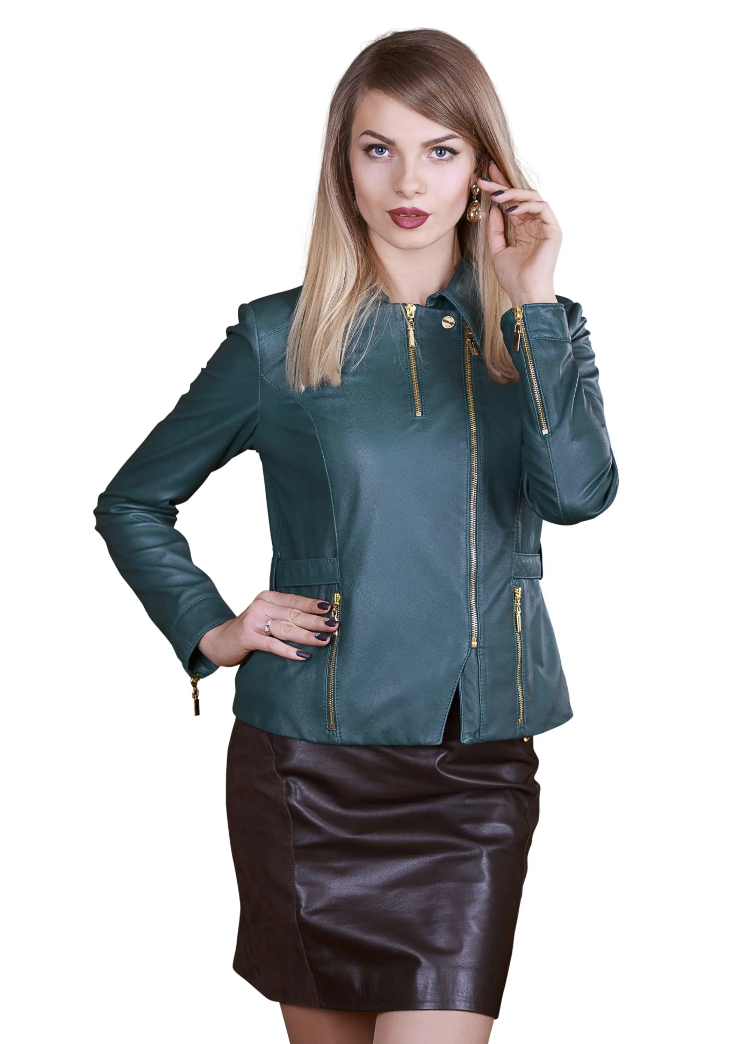 Asymmetric Fitted Reindeer Leather Jacket -  Limited Edition