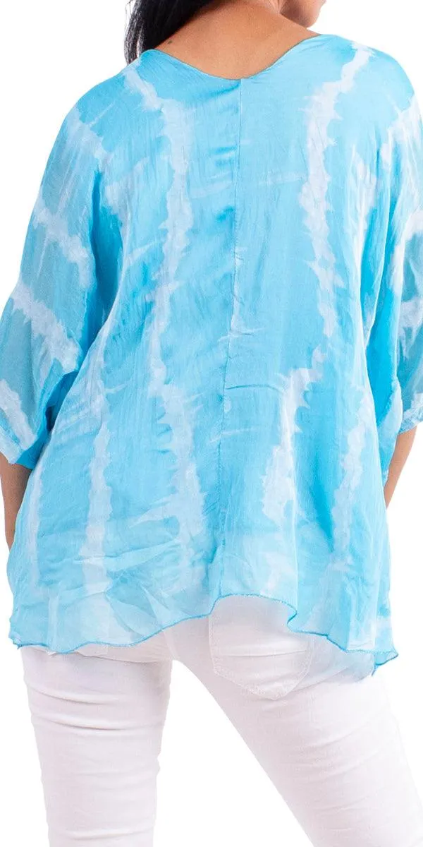 Bari Silk Tie Dye Kaftan