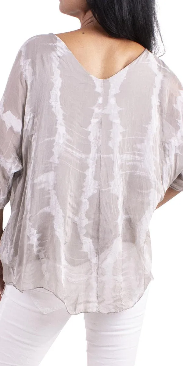 Bari Silk Tie Dye Kaftan