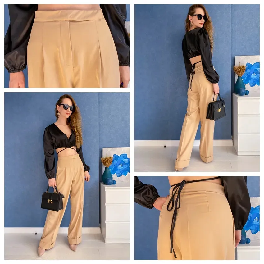 Belinda Pleated Wide Leg Pants