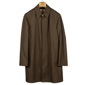 Brown "Dermit" cotton & linen bonded trench coat