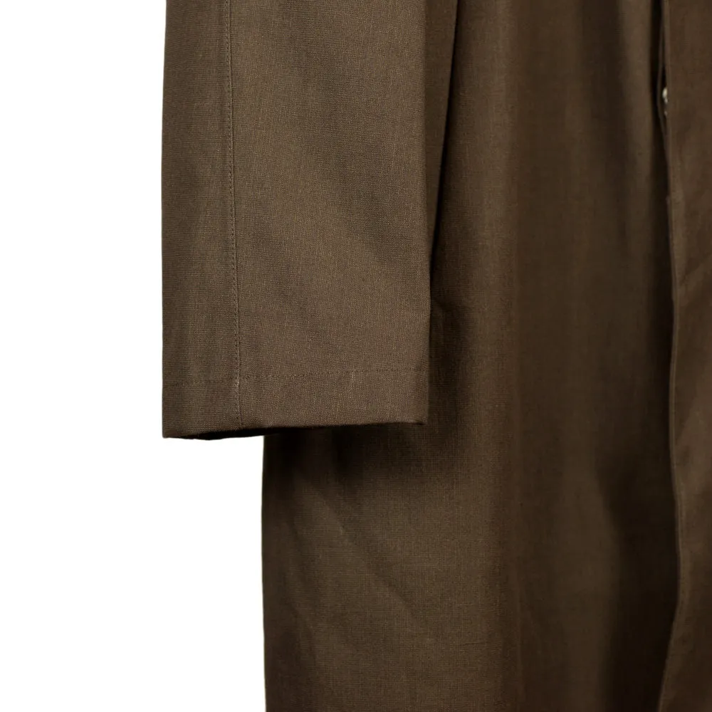 Brown "Dermit" cotton & linen bonded trench coat