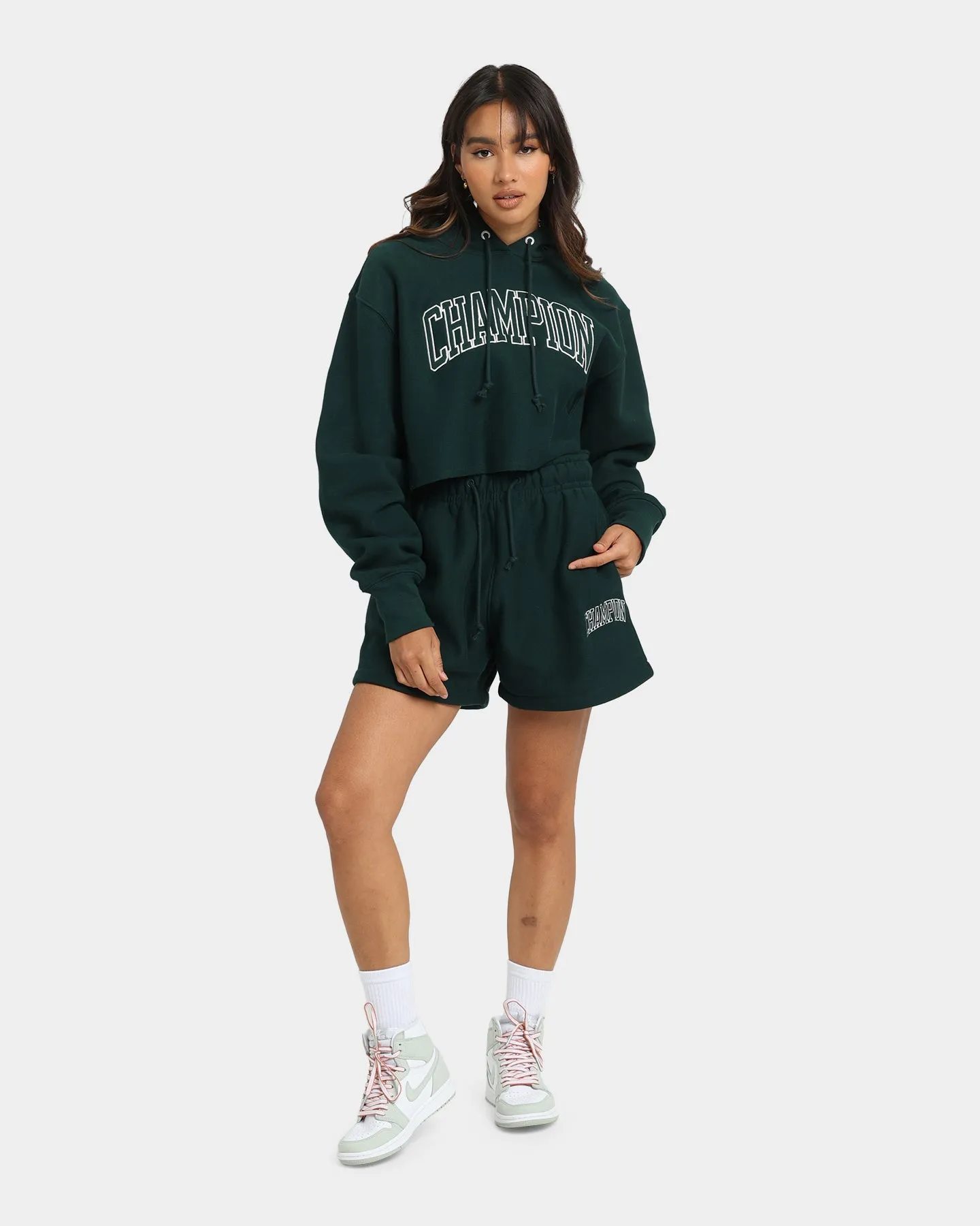 Champion Women's Reverse Weave Cropped Hoodie Mid Field