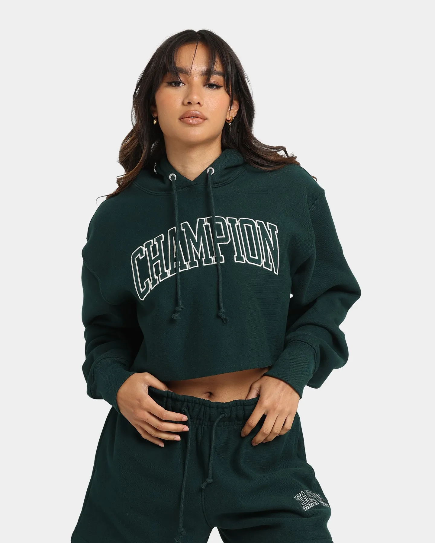 Champion Women's Reverse Weave Cropped Hoodie Mid Field