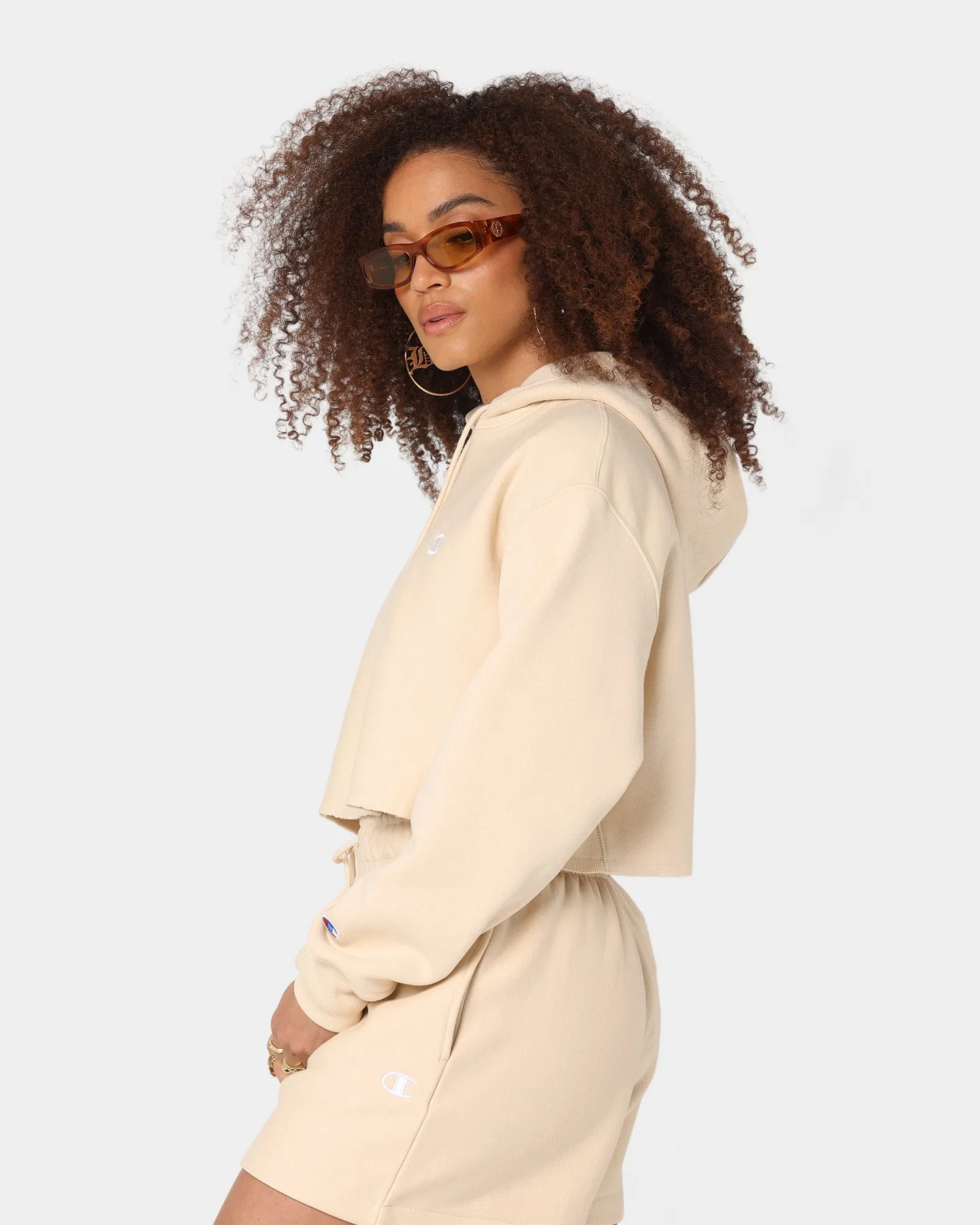 Champion Women's RW Cropped Hoodie Warming Beige