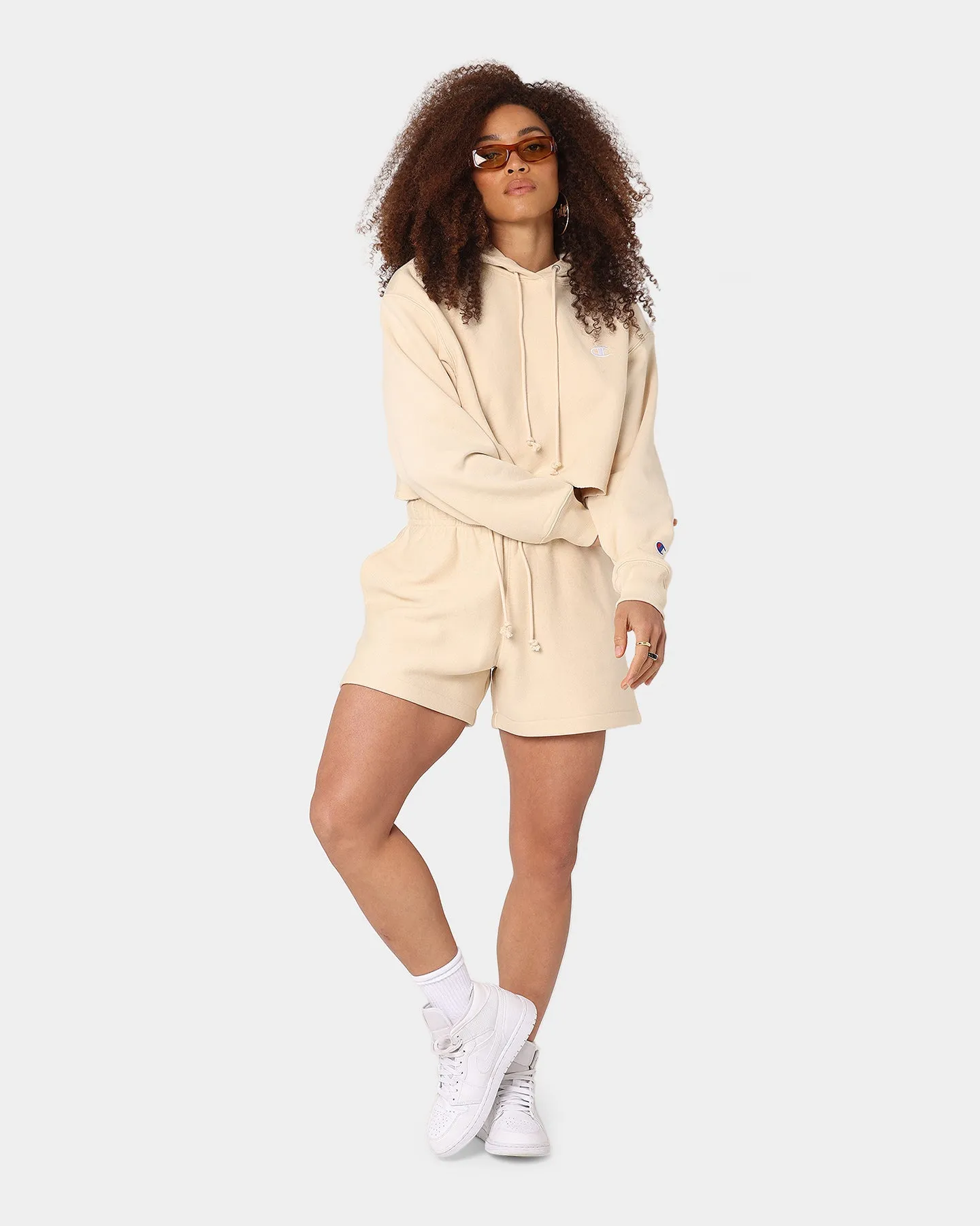 Champion Women's RW Cropped Hoodie Warming Beige