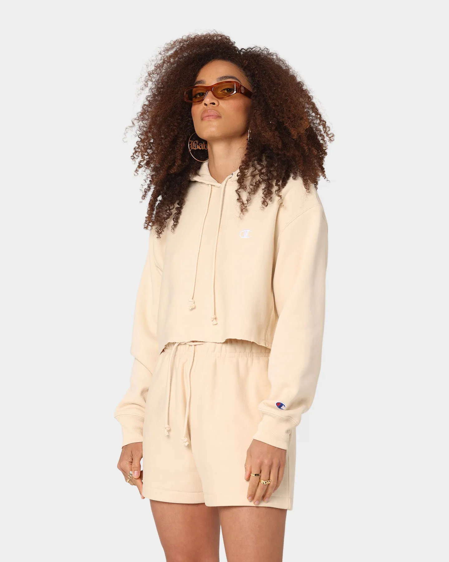 Champion Women's RW Cropped Hoodie Warming Beige