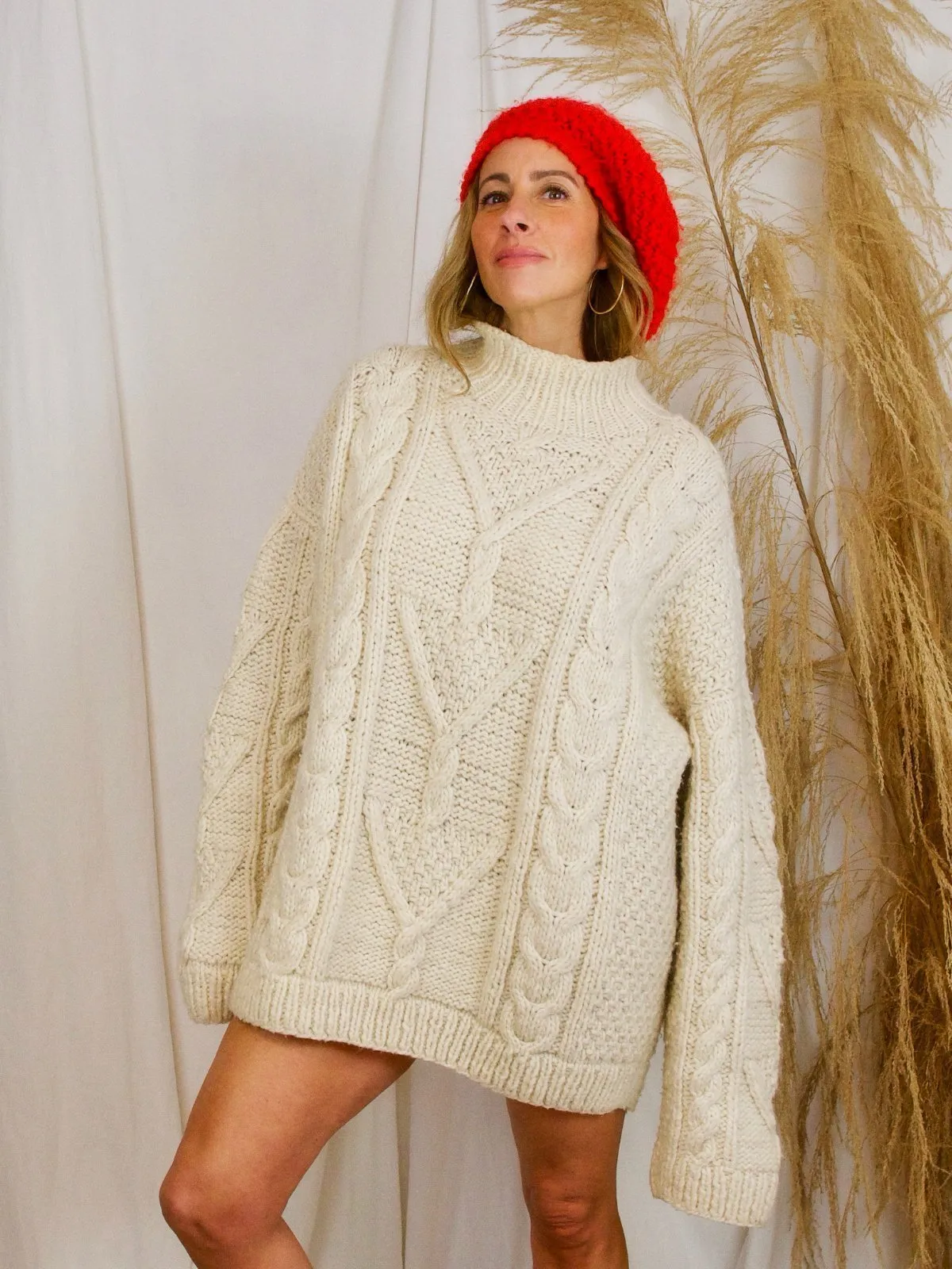 Chunky Wool Cable Knit Sweater