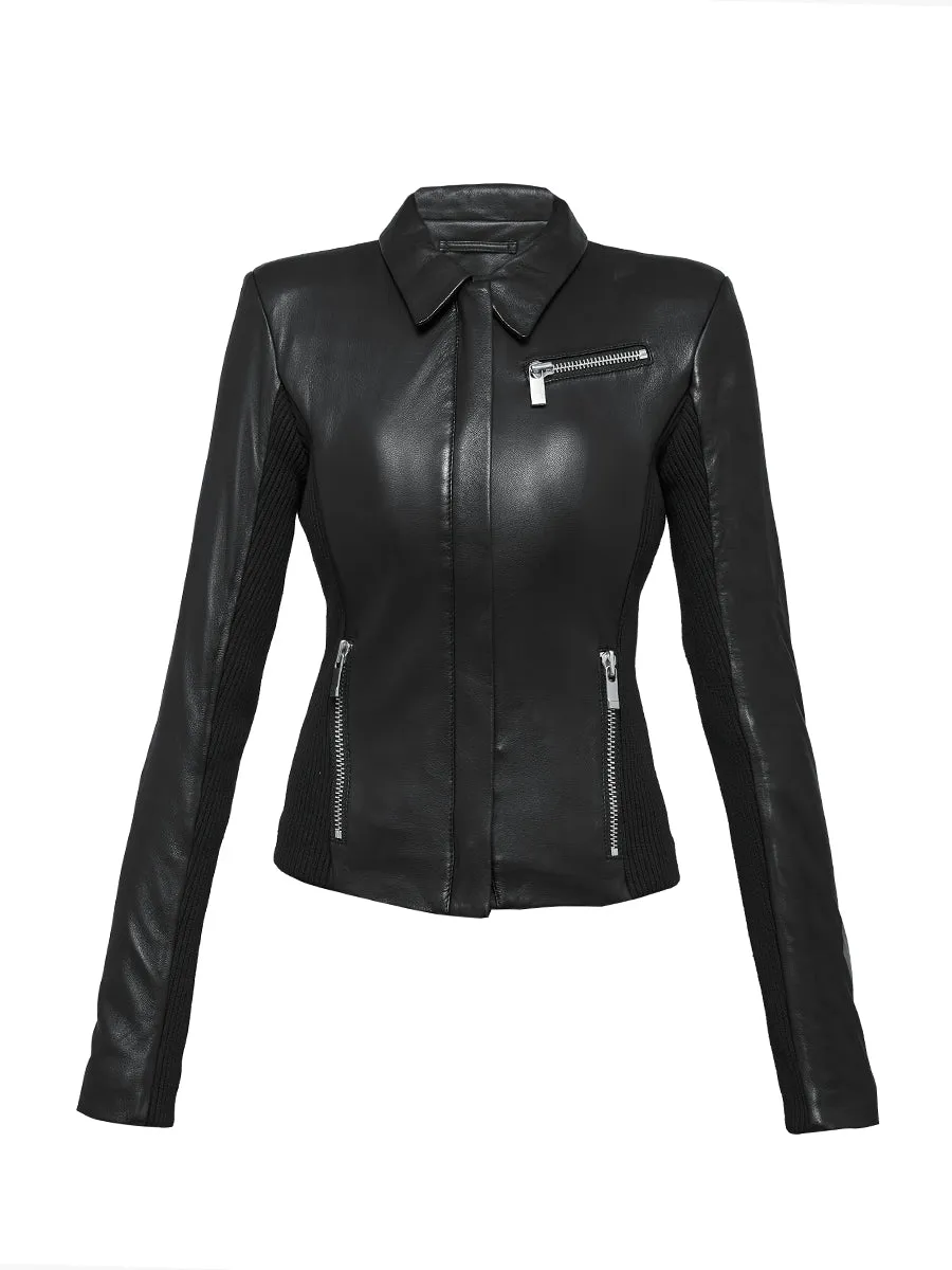 CURVE MRS. SMITH UPCYCLED LEATHER JACKET