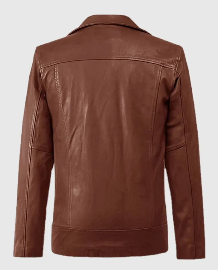 Dauntless Tan Biker Leather Jacket