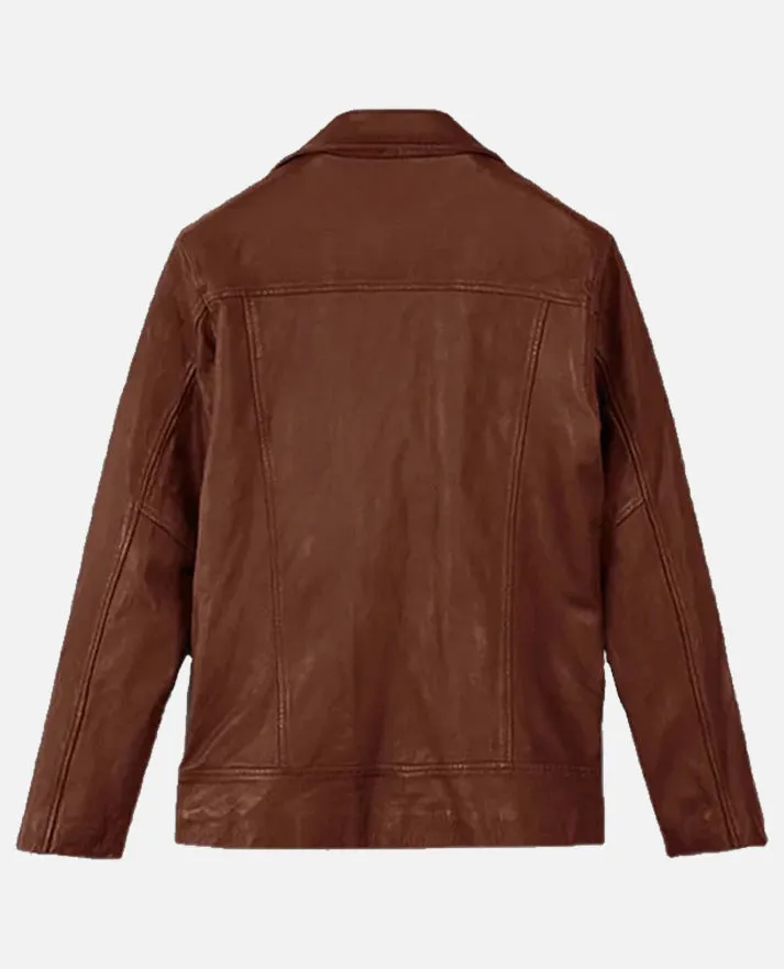 Dauntless Tan Biker Leather Jacket