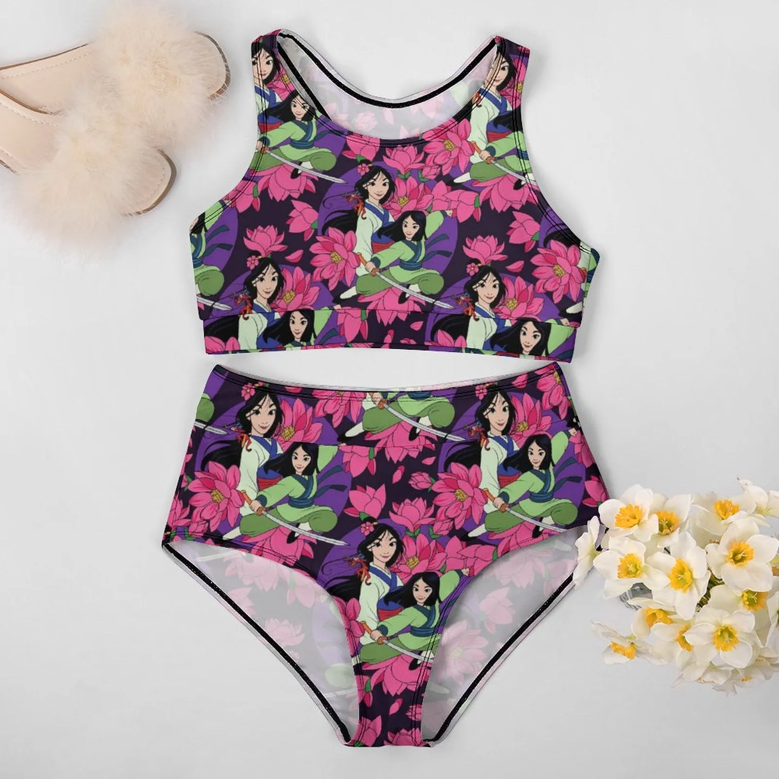 Disney Mulan Blooming Flowers Women's Bikini Swimsuit