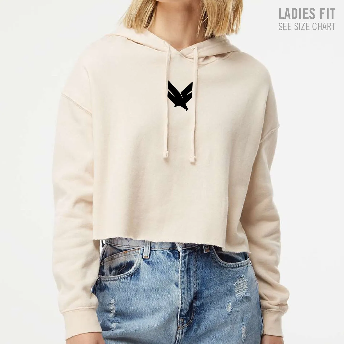 Domain Icon Ladies Cropped Hoodie (DCT002-AFX64CRP)