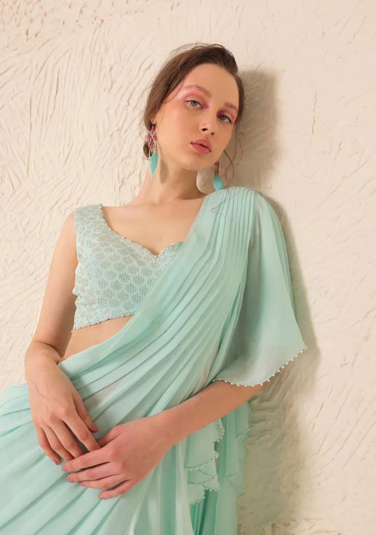 Elixir Blue Saree