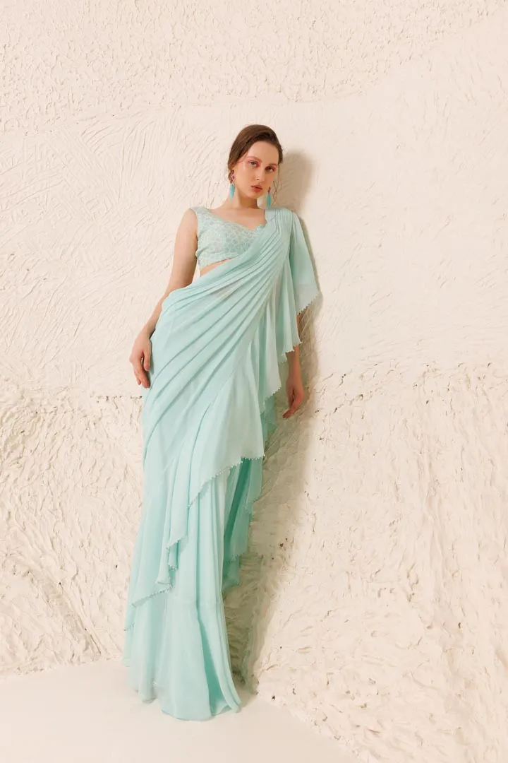 Elixir Blue Saree