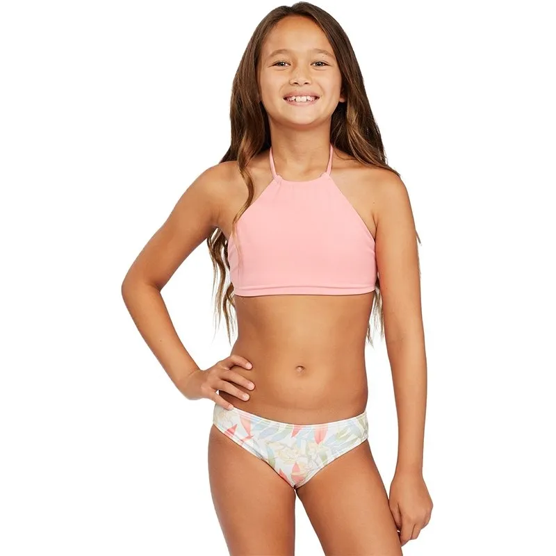 Girl's (2-7) Lil Love Palms High Neck Bikini Set (PS)