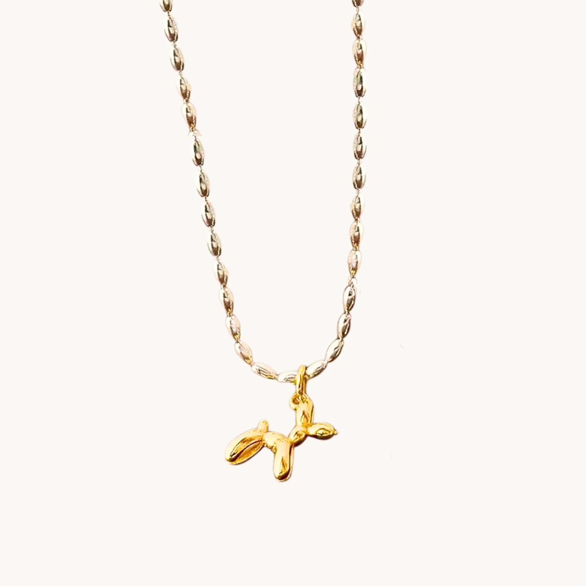 Gold Balloon Dog Necklace