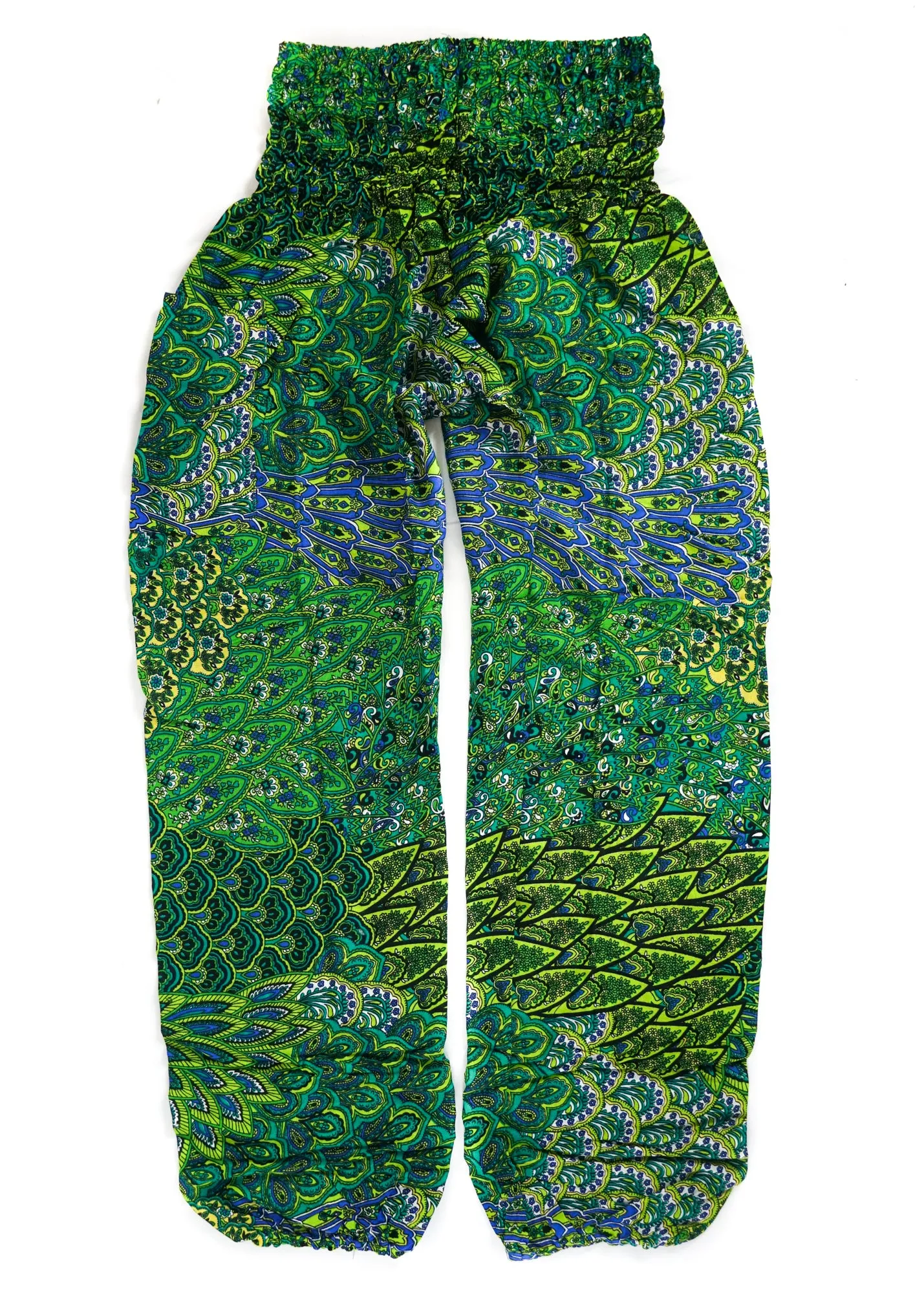 Green Wild Peacock Harem Pants