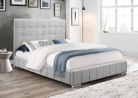 Grey Fabric King and Queen Size Bed