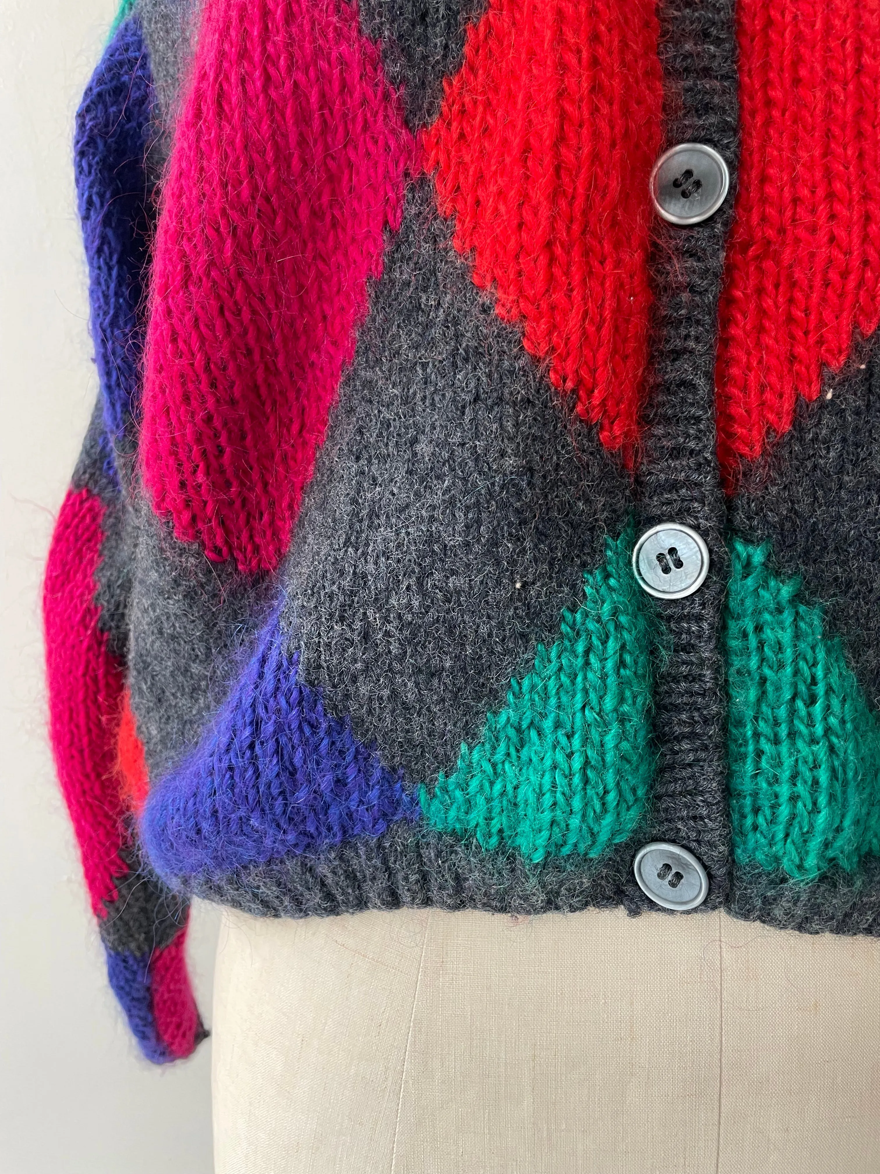 Harlequin Mohair & Wool Cardigan