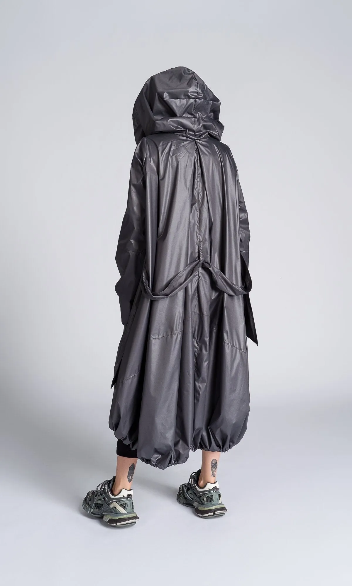 Hooded Raincoat with Belt