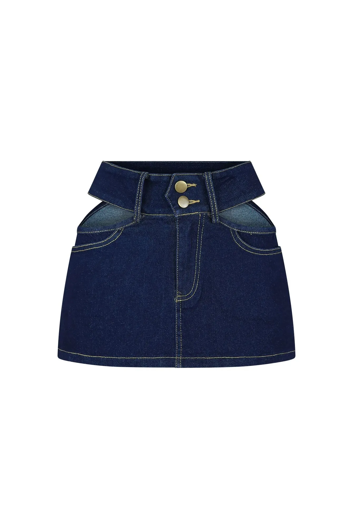 In The Mix Cutout Denim Micro Skirt