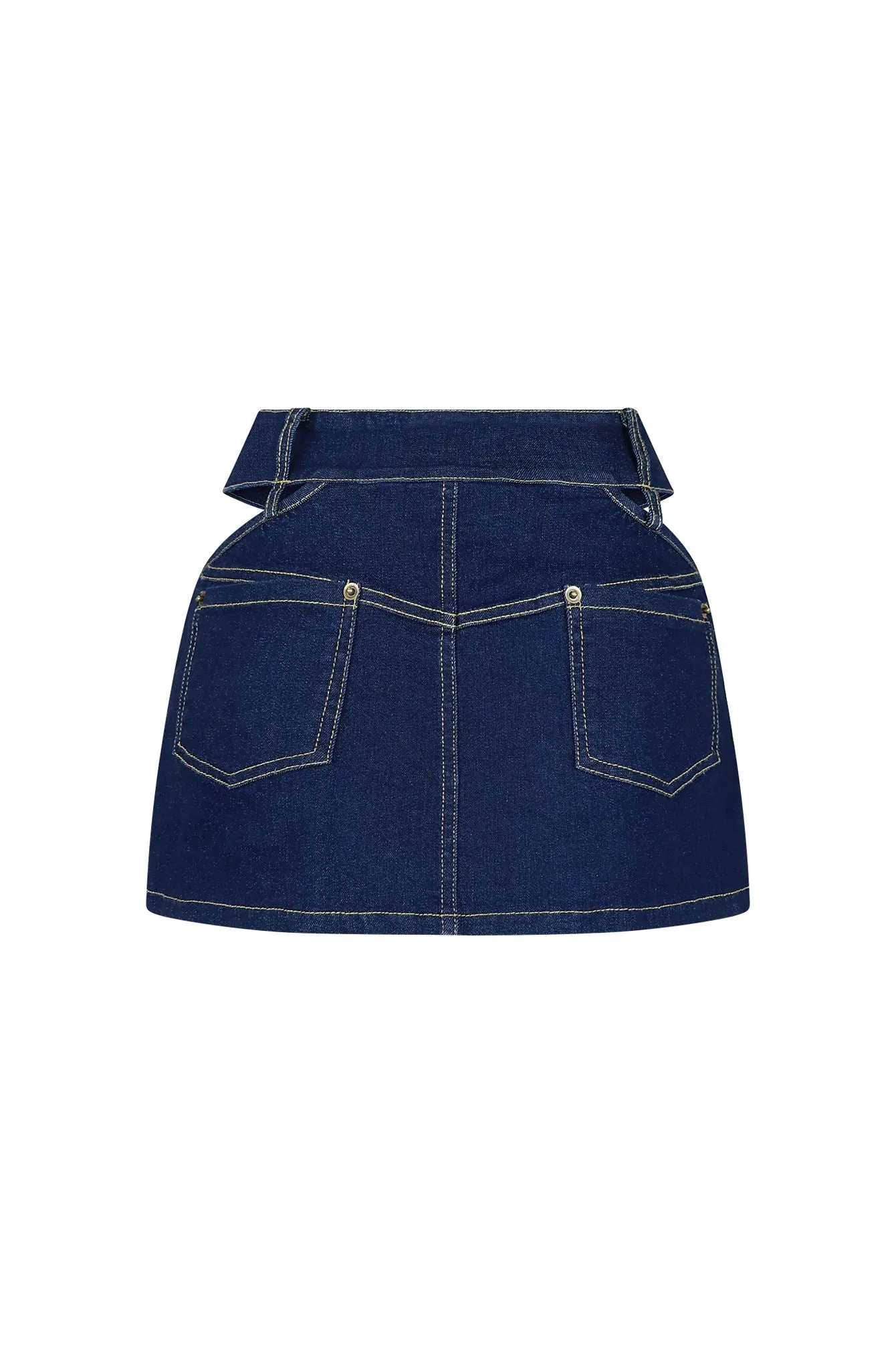 In The Mix Cutout Denim Micro Skirt