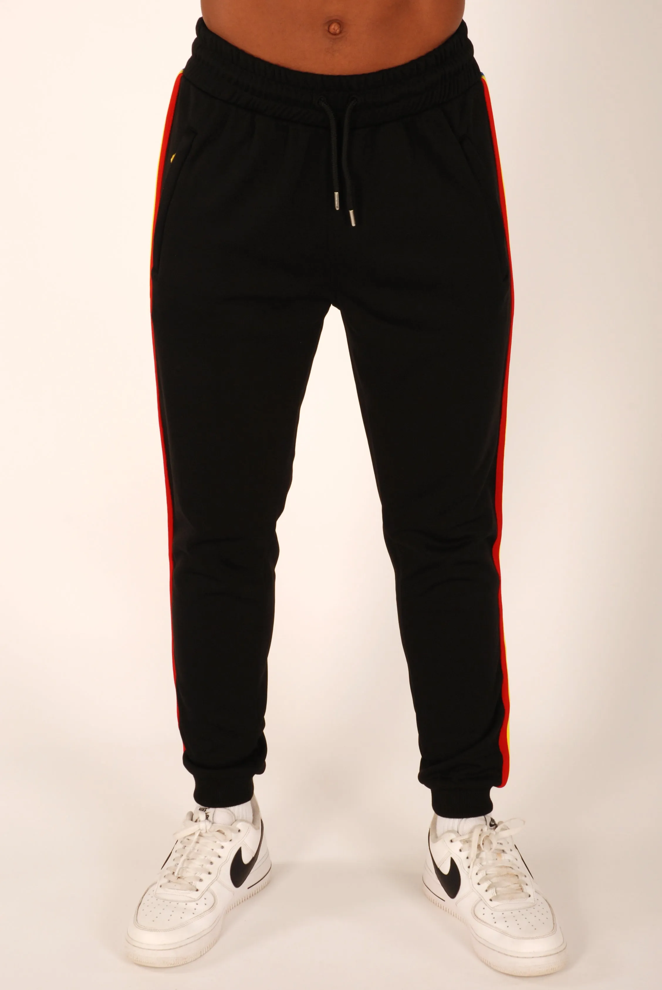 Kronk Tri Tape Stripe Leg Joggers Regular Fit Black