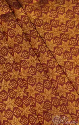 Maroon kanchi silk brocade blouse material