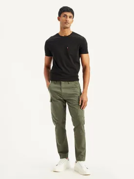 Men's Olive Tapered Cargo Trousers