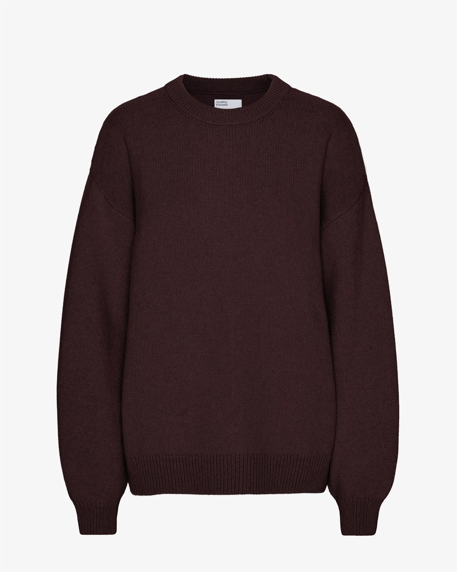 Oversized Merino Wool Crew - Oxblood Red