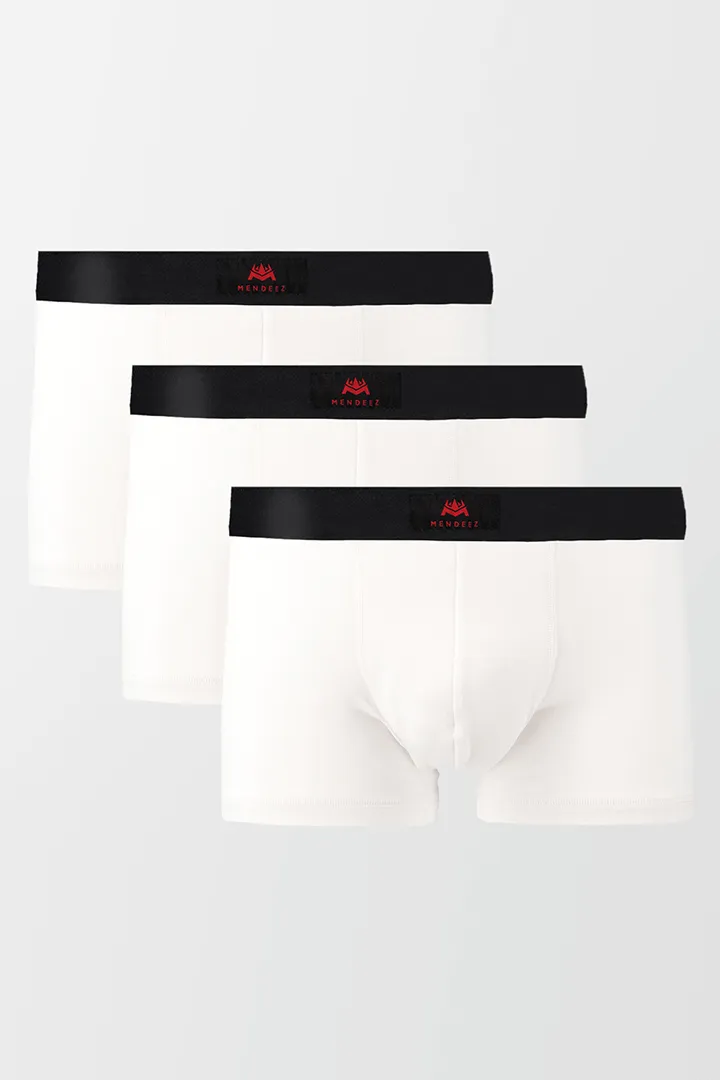 Pack of 3 Boxers Trunks - White