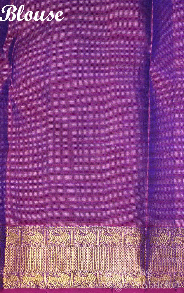 Peacock blue vairaoosi saree with mayil chakaram buttas