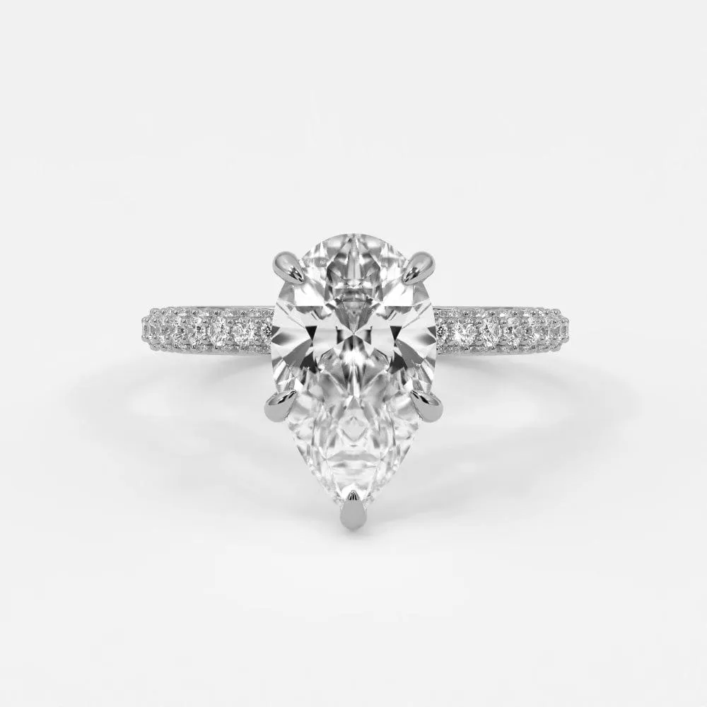 Pear Diamond Engagement Rings, Lab Grown