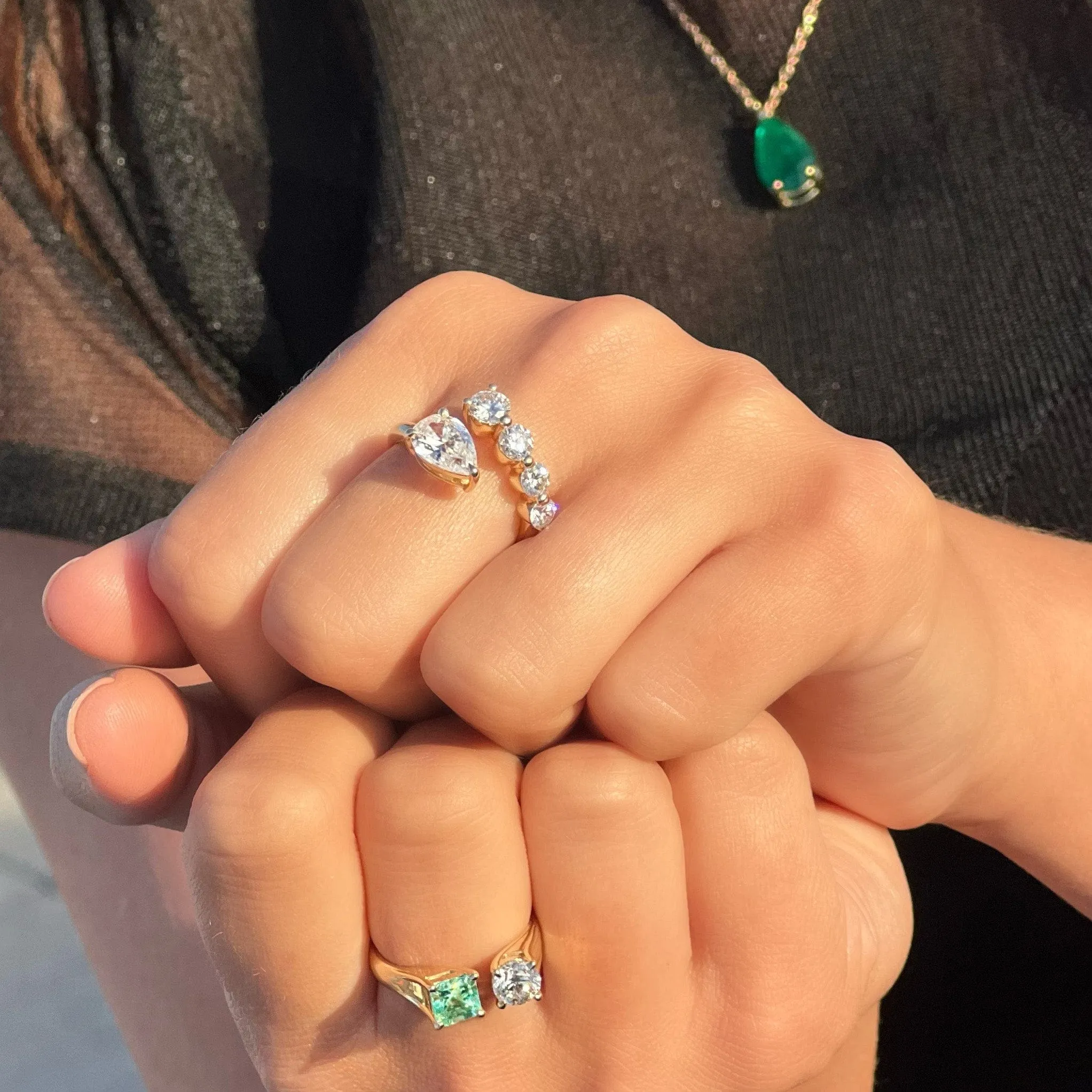 Pear Diamond Engagement Rings, Lab Grown