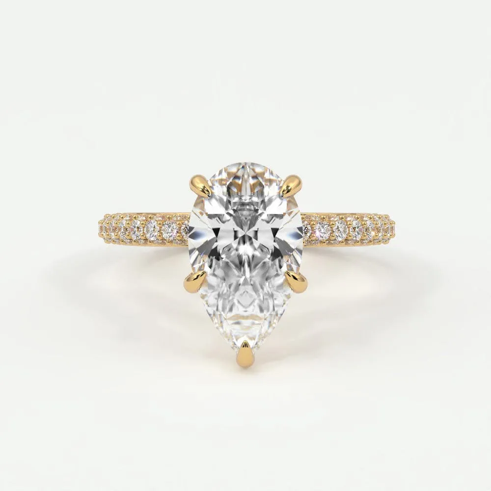 Pear Diamond Engagement Rings, Lab Grown