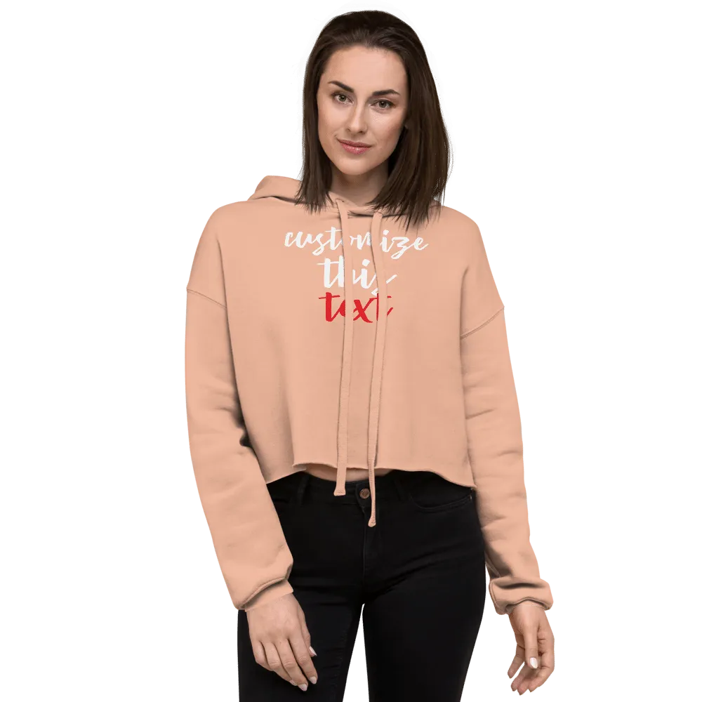 Personalize Custom Text Women's Cropped Hoodie | Bella   Canvas 7502