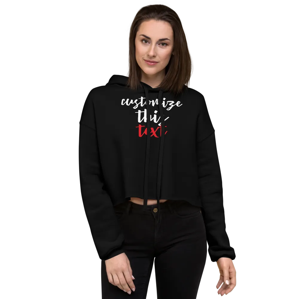 Personalize Custom Text Women's Cropped Hoodie | Bella   Canvas 7502