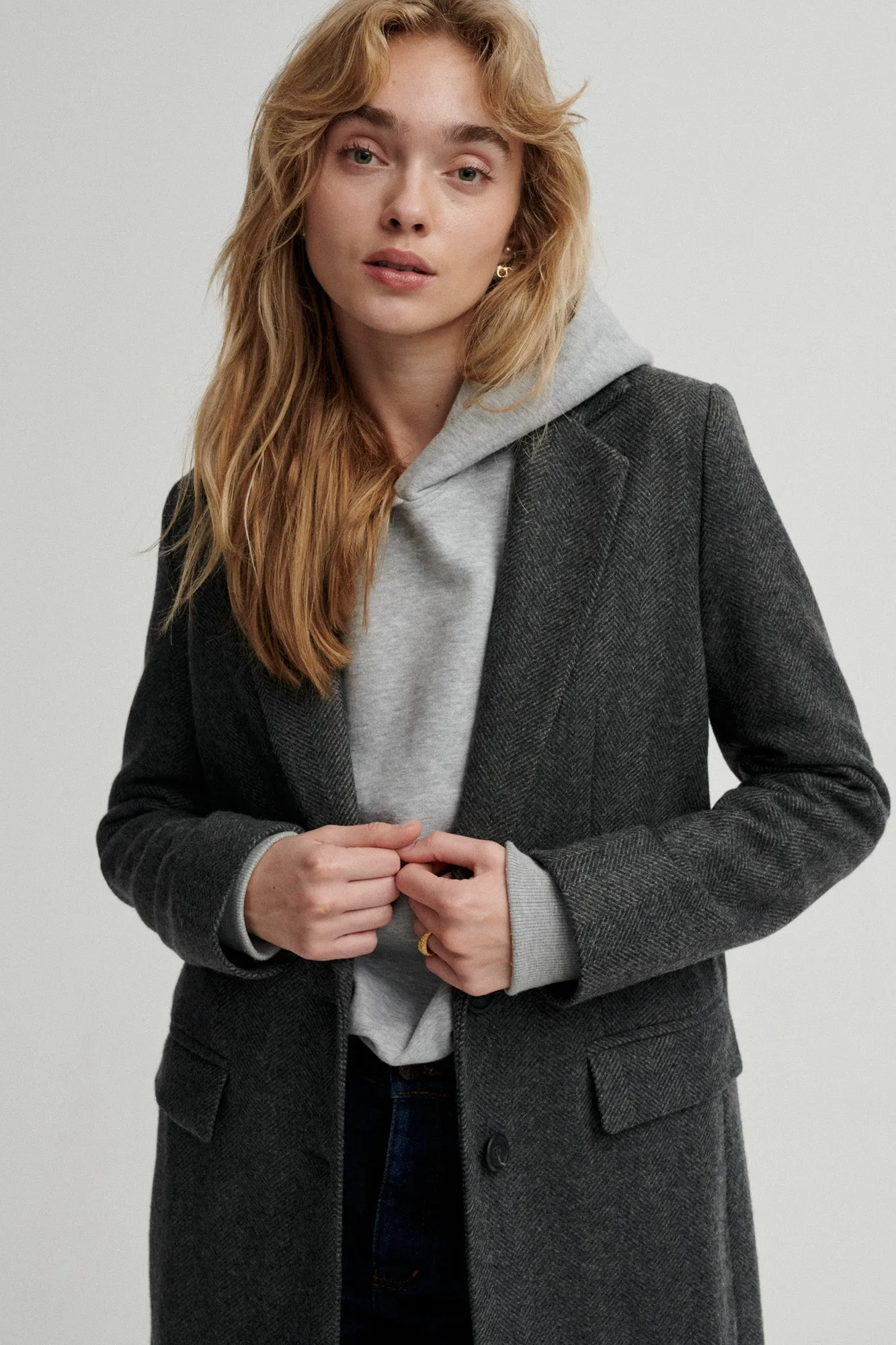 Recycled wool blend coat  / 18 / 06 / granite grey