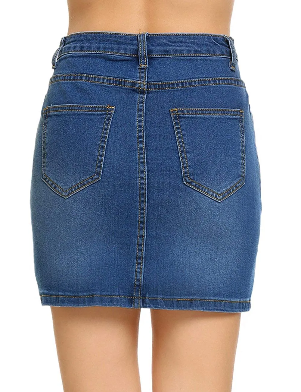 Stretch Denim Mini Skirt