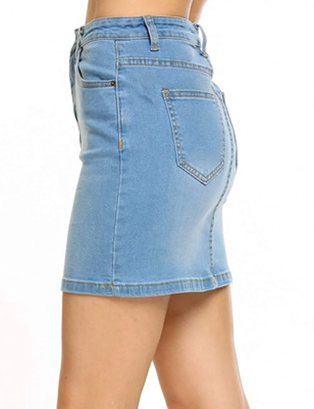 Stretch Denim Mini Skirt