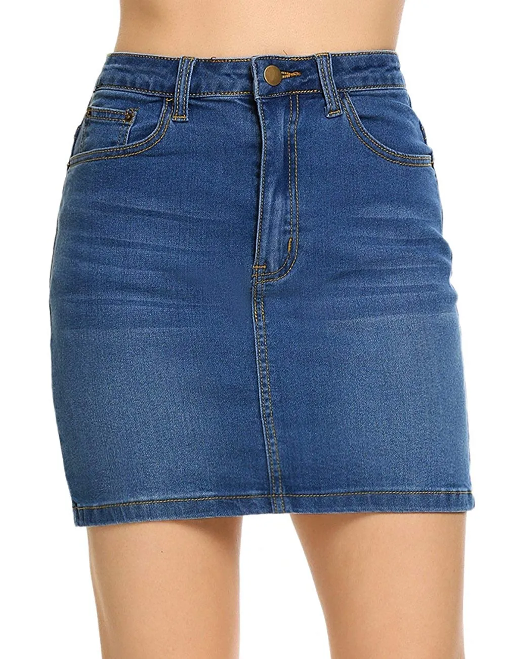 Stretch Denim Mini Skirt