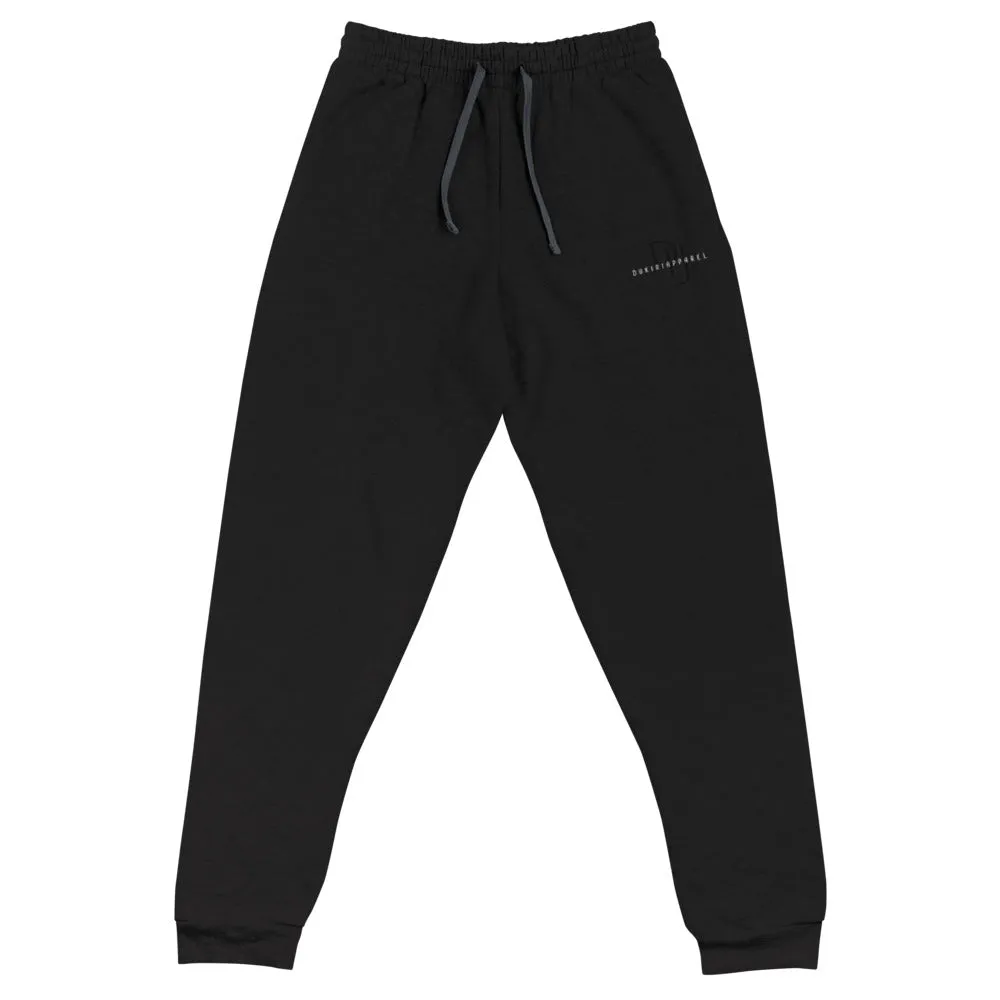 Tapered black sweatpants embroidered logo